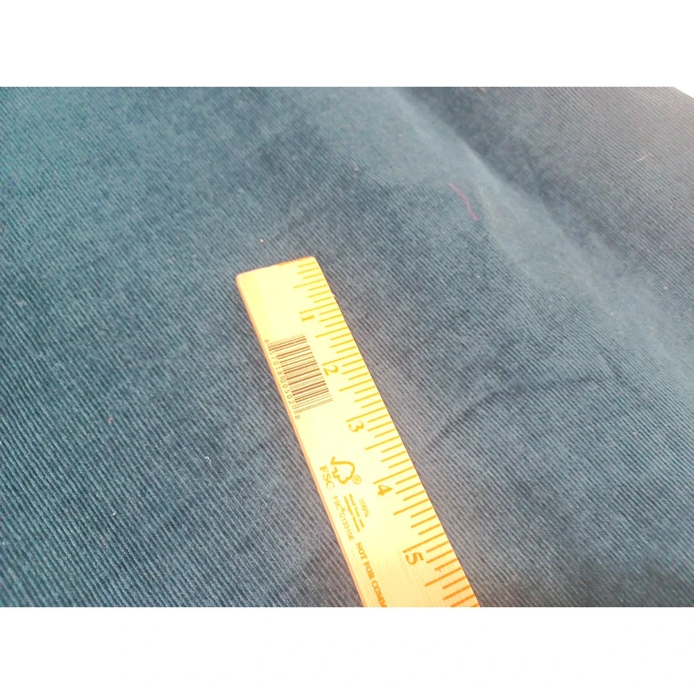 Teal Blue Green Thin Ribbed Corduroy Cotton Fabric 1 Pc 1 Yard x 43